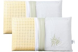 EVERGREENWEB MATERASSI & BEDS EVERGREENWEB Coppia Cuscini Letto 40x70 Alti 12 cm Modello Saponetta 100% Memory Foam Doppia Fodera Aloe Vera e Cotone Sfoderabile Guanciali RILASSANTI per dolori Cervicali con Dispositivo Medico