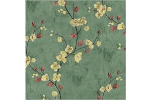 xupingjiti Papier peint autocollant - Motif : fleurs, aquarelle, feuilles et fleurs - 44 x 300 cm - Film décoratif vintage - décoratif pour meubles - adhésif en vinyle PVC Imperméable