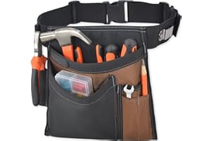 WELKINLAND 6-Pocket Heavy-Duty Utility Tool Belt Pouch - 2" Small Belt for Women and Men