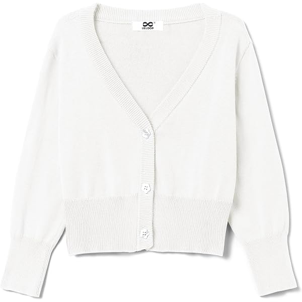 CUNYI Girls' Cotton Knit Cardigan - Lightweight Crewneck Button Sweater, Spring/Fall Outerwear - View #3