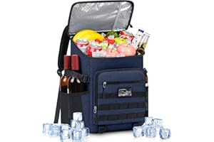 NEWHEY Insulated Cooler Backpack 30L Waterproof Leakproof Lunch Bag Large Capacity Tactical Thermal Picnic Backpack Durable Lightweight Cool Bag for Outdoor Work Camping Beach Hiking