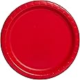 Unique 31453EU Eco-Friendly Paper Plates-23 cm-Red Colour-16 Count (Pack of 1), Pack of 16