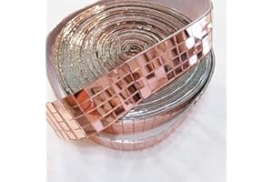 YONGPAN Selbstklebendes Mini-Glas, quadratisch, 1000 Stück, rotgoldfarben, Mosaikfliesen, Echtglasspiegel, je 10 x 10 mm (2,5 m Länge)