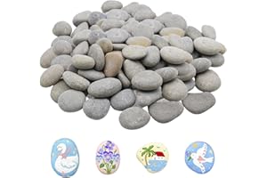 POPAPIE 50 Piezas Piedras para Pintar,Piedras Creativas Pintadas a Mano,Piedras de Playa para Pintar 1-3cm,Piedras de Pintura para Manualidades y Decoracion de Jardín y Acuario