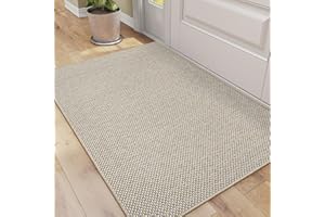 DEXI Wycieraczka Pod Drzwi Wewnętrzne, 81 x 122 cm, Do Wnętrz, Niskoprofilowa, Nadająca Się Do Prania, Antypoślizgowa, Chłonna, Drzwi Wejściowych, Tylnych, Przedpokoju, Beżowa