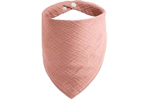 ICEMOOD Solid Color Dog Scarf - Adjustable Snap Button Cotton Bandana for Medium Dogs, Coral Pink, Large,31lbs - 75lbs