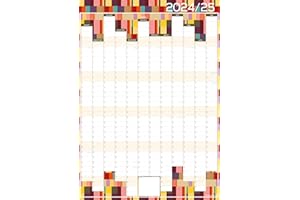 Studio Henki 2024/25 Academic Wall Planner. Mid year planner. Runs August 2024 - July 2025. Student wall planner for home, school, college or university. Colour Blocks.