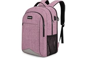 Lumesner Travel Laptop Backpack with USB Charging Port; 15.6 Inch Anti Theft Business Backpack for Men & Women; Water Resistant Computer Rucksack for School/Work/Travel