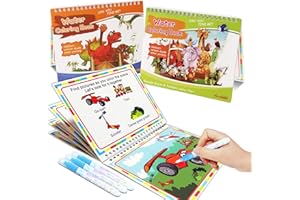 NANHONG 3 Pack Reusable Water Colouring Books for Children, Water Painting Books for Kids Water Book, Magic Colouring Book Travel Toys, Kids Book for 2 3 4 5 6 Year Old Boys Girls Gifts