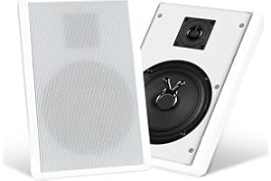 Pronomic FLS-540 WH Paire d'enceintes murales Flatpanel (Enceintes HiFi Plates, Enceinte 2 Voies, woofer 5,25"/133mm, Tweeter 1,2"/30mm, 25/50 Watts (RMS/Peak), Connexion à bornier) Blanches