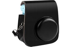 SAIKA Schutzhülle und tragbare Tasche Kompatibel mit Fujifilm für Instax Mini 12/11 Sofortbildkamera mit Zubehörtasche und verstellbarem Gurt. (Schwarz)