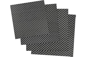 Kalolary Carbon Fiber Board Plate, 3K Real Carbon Fiber Sheets Available in 0.5mm-5mm Plain Weave Twill Weave 100% Glossy Surface (Twill Weave, 240 * 240 * 1mm)