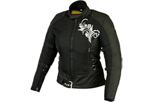 WMW WALI MOTO WEAR Veste de moto en textile pour femme - Veste bomber Cafe Racer - Taille
