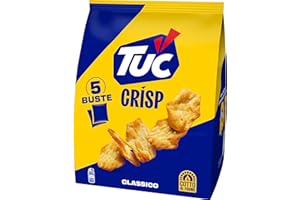 Tuc Crisp, Sfogliatine Croccanti a Base di Patate cotte al Forno con Grano 100% Italiano, 150g (multipack 5 bustine da 30g)