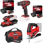 Einhell TC-CD 18/35 Li + TC-OS 18/187 Li + TC-JS 18 Li Ak&uuml;l&uuml; Vidalama, Zımpara ve Dekupaj Testere Seti (2,5 Ah Ak&uuml; ve Şarj Ci