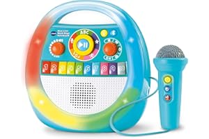 Vtech Baby Mein erster Musik-Player - Karaokespaß – Karaoke-Maschine und Mikrofon mit Stimmverzerrer-Effekten – Inkl. 40 Liedern, Bluetooth- und Aufnahmefunktion – Für Kinder von 2-5 Jahren