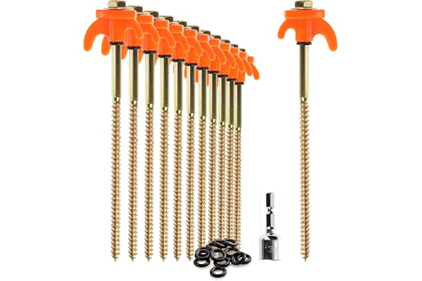 COM-FOUR® 12x piquets de Tente - piquets en Acier Robustes avec Support de Fil et de Corde - piquets de Roche pour Le Camping et l'extérieur - Crochets de Tente pour Sol Dur et Bois