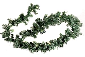 Spetebo Weihnachtsgirlande mit 70 warmweißen LEDs - 540 cm/Batterie und Timer - Tannengirlande Girlande Innen und Außen