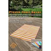 SİMEREV HALI Hasır Savan Mat Plaj Kamp Piknik Bah&ccedil;e Balkon Teras Yıkanabilir Katlanabilir Kilim SARI 180 x 270