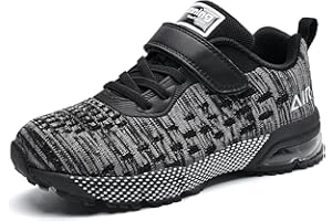 WNA STEP UP Boys Trainers Air Running Shoes Girls Tennis Shoes Athletic Sneakers for Kids Size 10UK,AllBlack