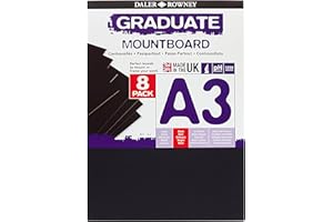 DALER ROWNEY Daler-Rowney-Graduate Tablero de Montaje a3, Paquete de 8 Unidades, Color Negro, 329308012