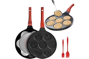 FLIPP & GO COOKING FOR FUN Poêle à Pancakes, Poele a Pancakes Induction, Poele Anti Adhesive, Adaptée à Tous les Types de Cuisine Conception Amusante pour les Enfants, Poêle à Crêpes, 26 cm