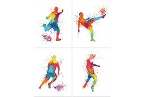 ANHUIB Poster Football,Affiches de Football pour Chambre Garçon,Affiche D'art Abstrait,Affiche de Sportif de Adolescent, Garçon Chambre à Coucher Salle de Sport Salon Décoration, 20 x 25 cm,Sans Cadre