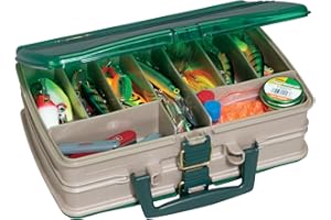 PLANO Double-Sided 20-Compartment Satchel,Double Sided Tackle Box, Fishing Equipment Storage Box, compact tackle box, satchel, perfect to store Lures, Hardbaits, Softbaits other fishing tackle
