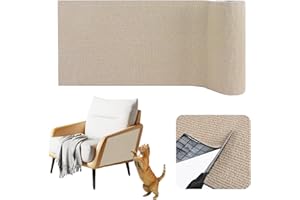 LEFUNOM Kratzteppich selbstklebend Kratzmatte Katze Sofa Kratzbretter Katze Wand Kratzbrett Katzen Katzenwand Kratzschutz Wand (Khaki, 40cm×2m)