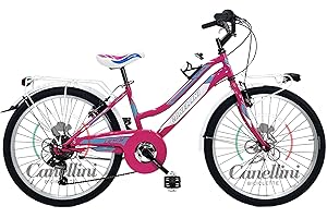 BICICLETTE CANELLINI Bicicleta de niña MTB 24 Lincy 6 V aluminio – Ruedas 24"
