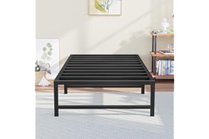 Yornoli 3ft Single Bed Heavy Duty Steel Slats Single Metal Bed Frames with 31.5cm Platform Storage for Adult No Box Spring Needed Easy Assembly Noise-Free Non-Slip 800kg Load-Bearing,(BF03-BK)