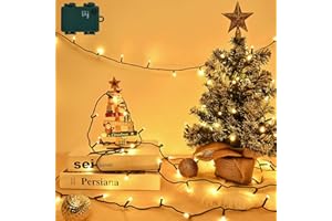 Isisyu Lichterkette Batterie 3M 30 LED Lichterkette Außen und Innen mit Timer, IP65 Wasserdicht Lichterkette Batteriebetrieben Warmweiß für Weihnachten, Garten, Partys, Weihnachtsbaum, Grünes Kabel