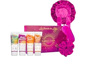 Les Secrets De Loly - Coffret de Noël Bouclés - Routine Complète 4 Produits + 3 Accessoires Satin - Hydratation Intense & Définition - Cheveux Bouclés - Formule Naturelle 97% - Galaxy Curls
