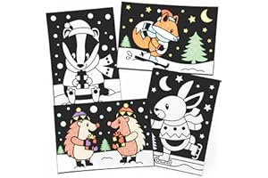Baker Ross FC262 Decorazioni Immagini Amici Polari da Colorare - Confezione da 12, Immagini in feltro, Set Artigianale per Bambini da Decorare e da Esporre