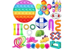 Chennyfun 30PCS Fidget Toy Set, Fidget Pack For Anxiety Relief, Stress Sensory Toys for Autism, Sensory Fidget Toys with Pop Fidget, Infinite Cube for Party Favors, Prizes, Reward for Kids Adults
