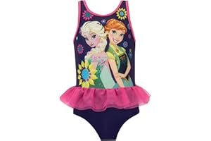 Disney Frozen Swimming Costume | Anna and Elsa Swimming Costume | Girls’ One-Piece Swimsuits | Ages 2 to 10 Years | Official Frozen Merchandise