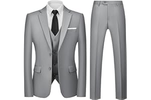 Autsel Trajes para Hombre Slim Fit de 3 Piezas Vestido de Novia Elegantes Suits Negocio Boda Blazer Chalecos Pantalones