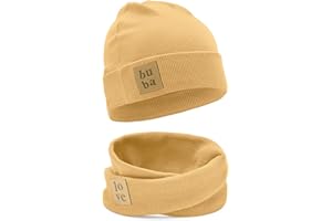 Bubalove Kindermütze + Schornstein Set für Mädchen, Jungen, Babys, Mütze, handgenähte Kopfbedeckung, DIY Schal und Mützenset für Kinder