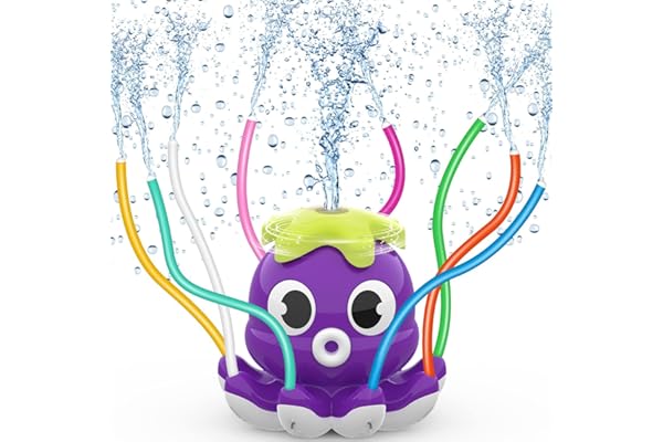 Tosekry Jeux d Eau Exterieur pour Enfants 3 4 5 6 7 8 9 10 Ans, Jeu d'eau Sprinkler Jouets d'arrosage Arroseurs Jeu d'eau Pieuvre Jeux Exterieur - Jeu de Plein Air Enfant (Pourpre)