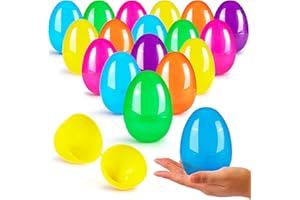 JOYIN 3,15" Ostereier, große befüllbare Plastikeier, leere, bunte, helle Eierschalen mit Scharnier für die Osterjagd, Füllleckereien, Korbfüller, Klassenzimmer-Preiszubehör, 36 Stück8cm