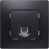 LEGRAND RJ11 Telephone Socket, Nilo&eacute; Monobloc, Full, Black, 396493 | RJ11 Telephone Socket, Nilo&eacute; Monobloc Range, Full Mechan
