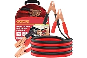 GADLANE 2.5m Car Jump Leads - 200Amp Jump Leads for Car Heavy Duty Battery Booster Jumper Cables Colour Coded Clamps For Petrol Diesel Car Van Truck - 2.5 Metres (200A)