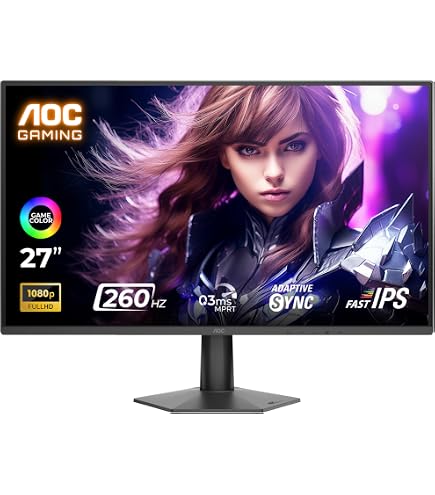 AOC Gaming 27G2ZN3-27 Inch Monitor, 240 Hz, 0.5 ms, FreeSync