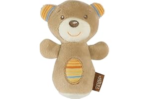 Fehn Mini Sonaglio Orsacchiotto, da Afferrare per Suonare, Sentire, Giocare con un Tenero Animale in Tessuto Morbido, per le Abilità Motorie come Compagno Fedele per Neonati e Bambini da 0+ Mesi