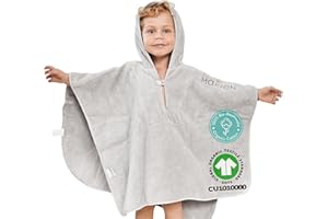 Mabyen Baby Kapuzen Bademantel | Baby Poncho mit Kapuze - aus 100% Bio-Baumwolle