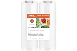 HOOMIL Sous Vide Alimentaire, 2 Rouleaux 30x600cm Sac Sous Vide, Sans BPA, Libre De Couper, Durable Convient à Tous Machine Sous Vide