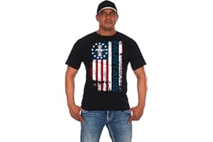 JH DESIGN GROUP Herren Ford Mustang Distressed USA Old Glory Flag T-Shirt