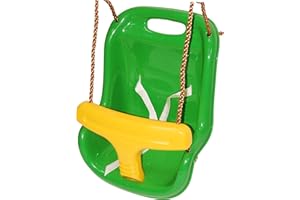 OTITU Balançoire En Plastique Pour Enfants Pour Jardin, Aire De Jeux - Balançoire Pour Bébés Et Tout-Petits - Balançoire Pour Enfants Pour Extérieur & Intérieur Verde -Amarillo