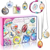 EFO SHM Kit Création Bijoux Enfant Fille – Collier & Bracelets DIY Avec Perles, Images & Autocollants – Cadeau 5-10 Ans