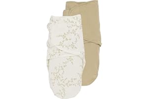 Meyco Baby Branches/Uni Pucksack 2-pack, początkowe wyposażenie dla noworodków (tkanina puck dla niemowląt od 4-6 miesięcy, miękki komfort snu, pomoc w zasypianiu), piaskowy